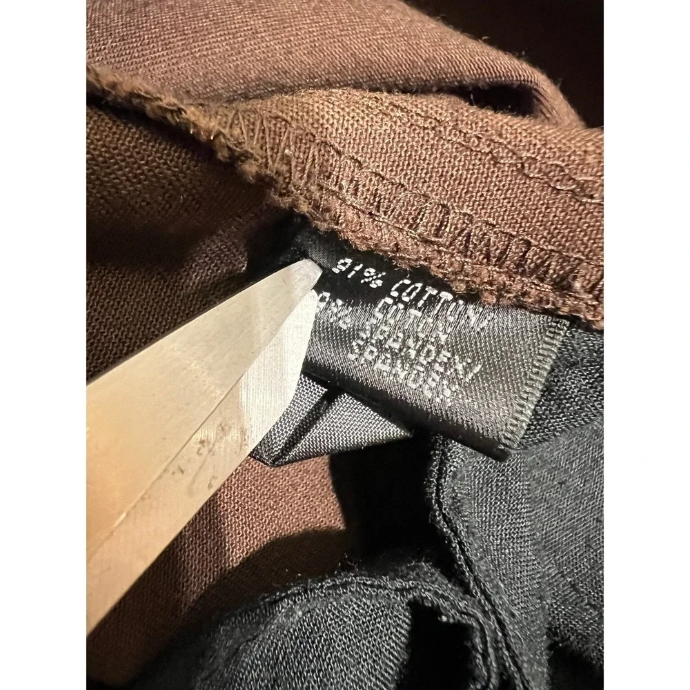 Lafayette‎ 148 New York Brown Cotton Stretch Cropped Straight Leg Pants Size 6